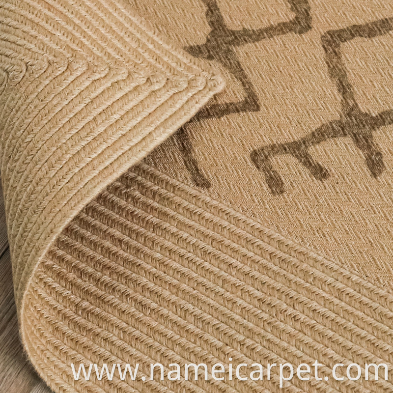Hemp Printed Braided Woven Carpet Area Rugs Floor Mats